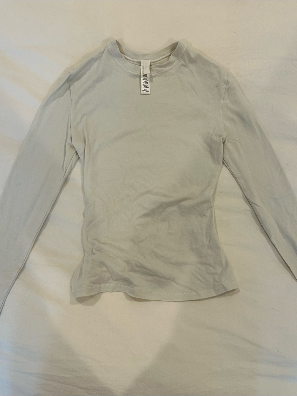 SKIMS Women's Long Sleeve Crewneck Top - Off-White